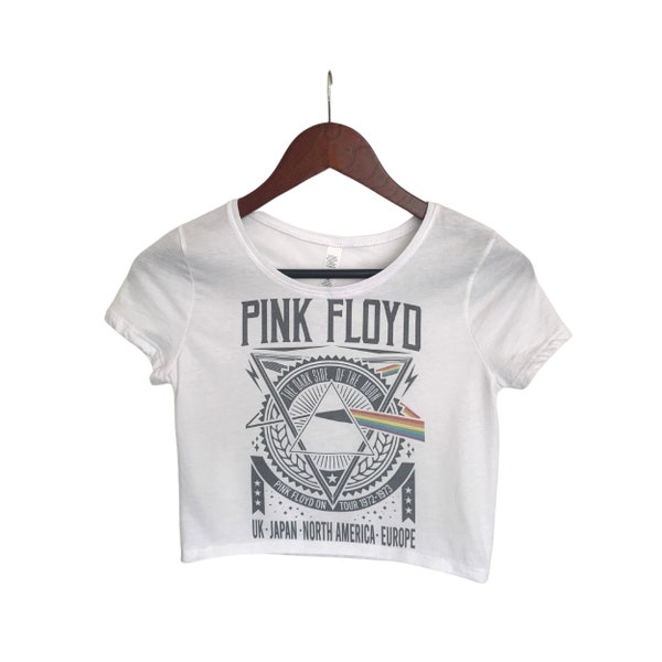 Pink Floyd Dark Side of the Moon Vintage Retro Distressed Crop Top, Short Sleeve Crop, Boho Hippie Clothing, 90s Fashion, Crop Top for Women