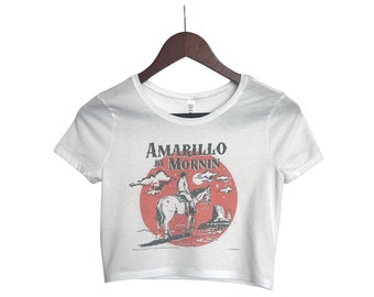 Vintage Amarillo by Morning Crop Top: Distressed 90s Country Concert Tee