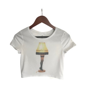 Vintage Christmas Crop Top, Leg Lamp Crop Top, Distressed Faded Top, Retro Casual Top, Christmas Story, Boho Hippie Top, Christmas Gifts