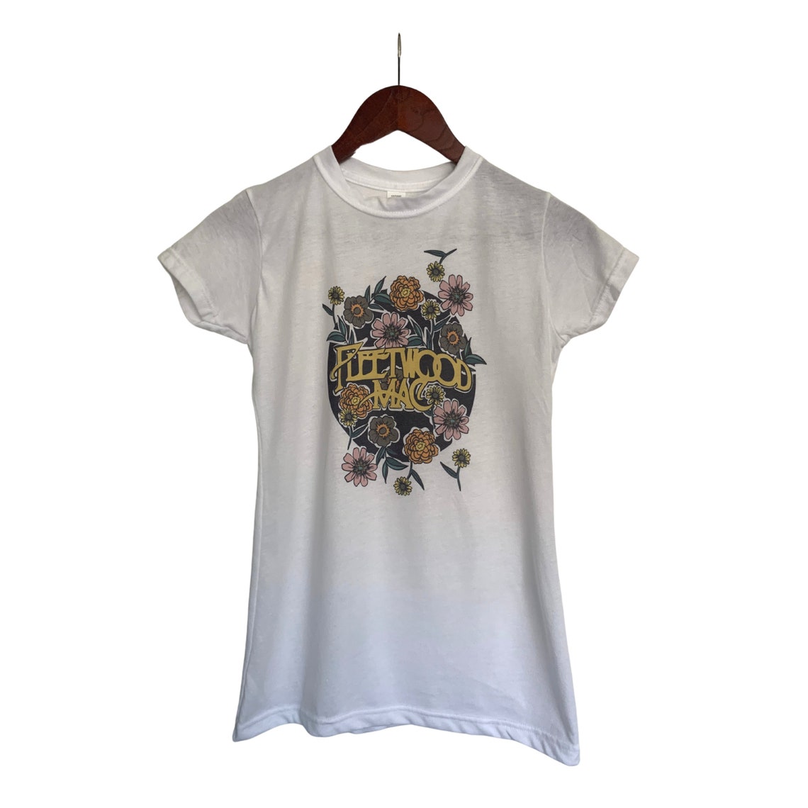 Fleetwood Mac Floral Band Tee Vintage Retro Distressed TShirt Etsy