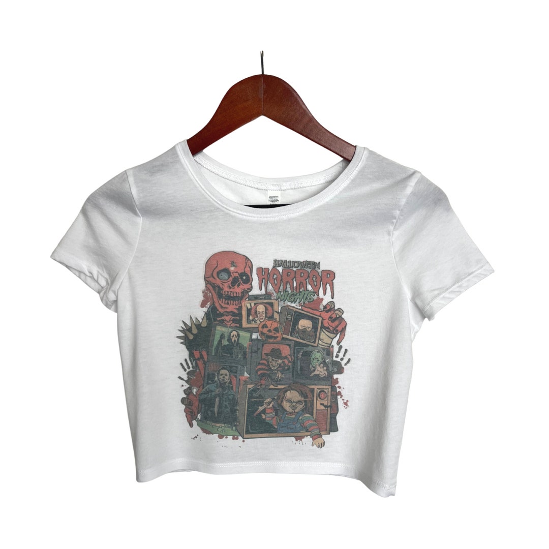 Halloween Horror Nights Crop Top Vintage Spooky Crop Top Etsy