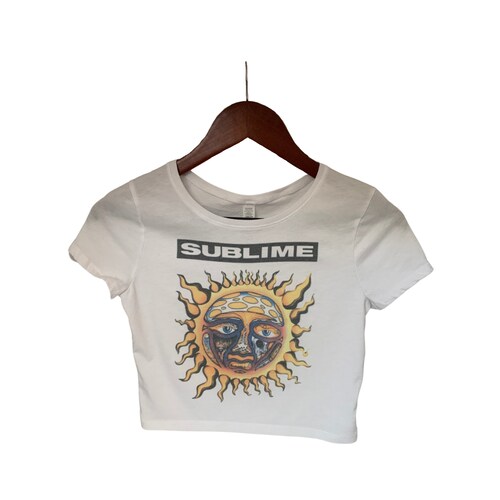 Sublime Band Tee Vintage Retro Distressed Crop Top Short Etsy