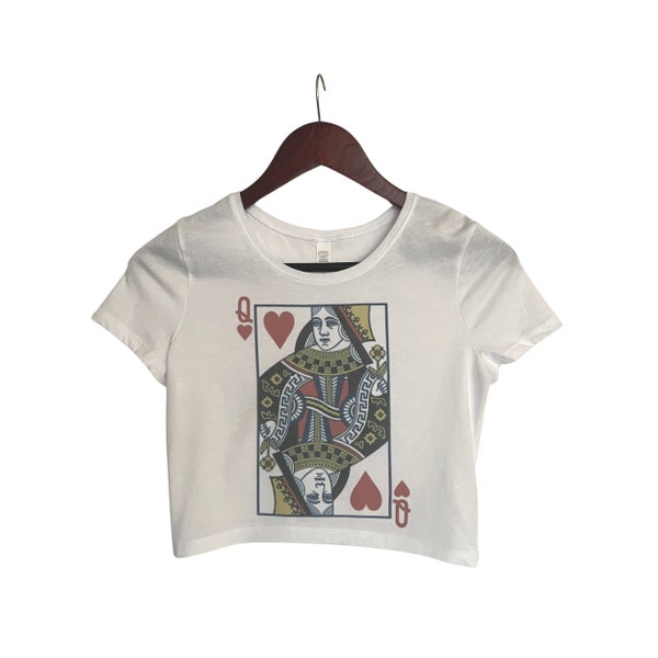 Herz Queen of Hearts Bauchfreies Top: Distressed Vintage 90er Jahre Stil