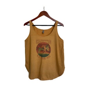 Led Zeppelin Band Vintage Retro Faded Distressed Tank Top Tee, Short Sleeve Tank Top, Tank Top for Women, Boho Hippie Clothing, 90s Fashion
