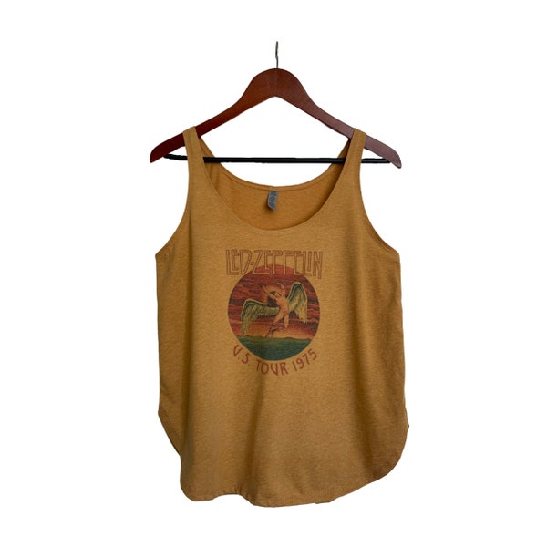 Led Zeppelin Band Vintage Retro Faded Distressed Tank Top T-Shirt, Kurzarm Tank Top, Tank Top für Frauen, Boho Hippie Kleidung, 90er Jahre Mode