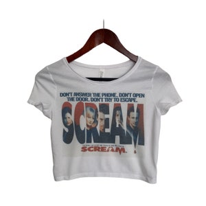 Scream Horror Crop Top, Scary Movie Tops for Women, Retro Vintage Spooky Top, Boho Stylish Tops, Summer Tops, Horror Movie Fan Gift