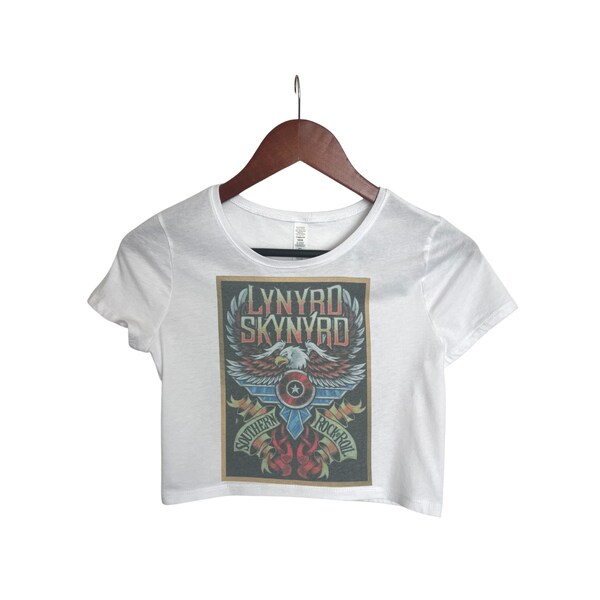 Lynyrd Skynyrd Crop Top, Crop Tops Women, Vintage Rock Band Crop Top, 90s Crop Top, Lynyrd Skynyrd Gifts, Concert Gifts