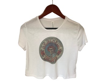 Vintage Grateful Dead Crop Top, beunruhigt, Rockband Tee