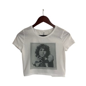 70&#39;s Band Tee Vintage Retro Crop Top, Short Sleeve Crop Top, Crop Top for Women, Boho Hippie Clothing, 90s Fashion, Streetwear, The Doors