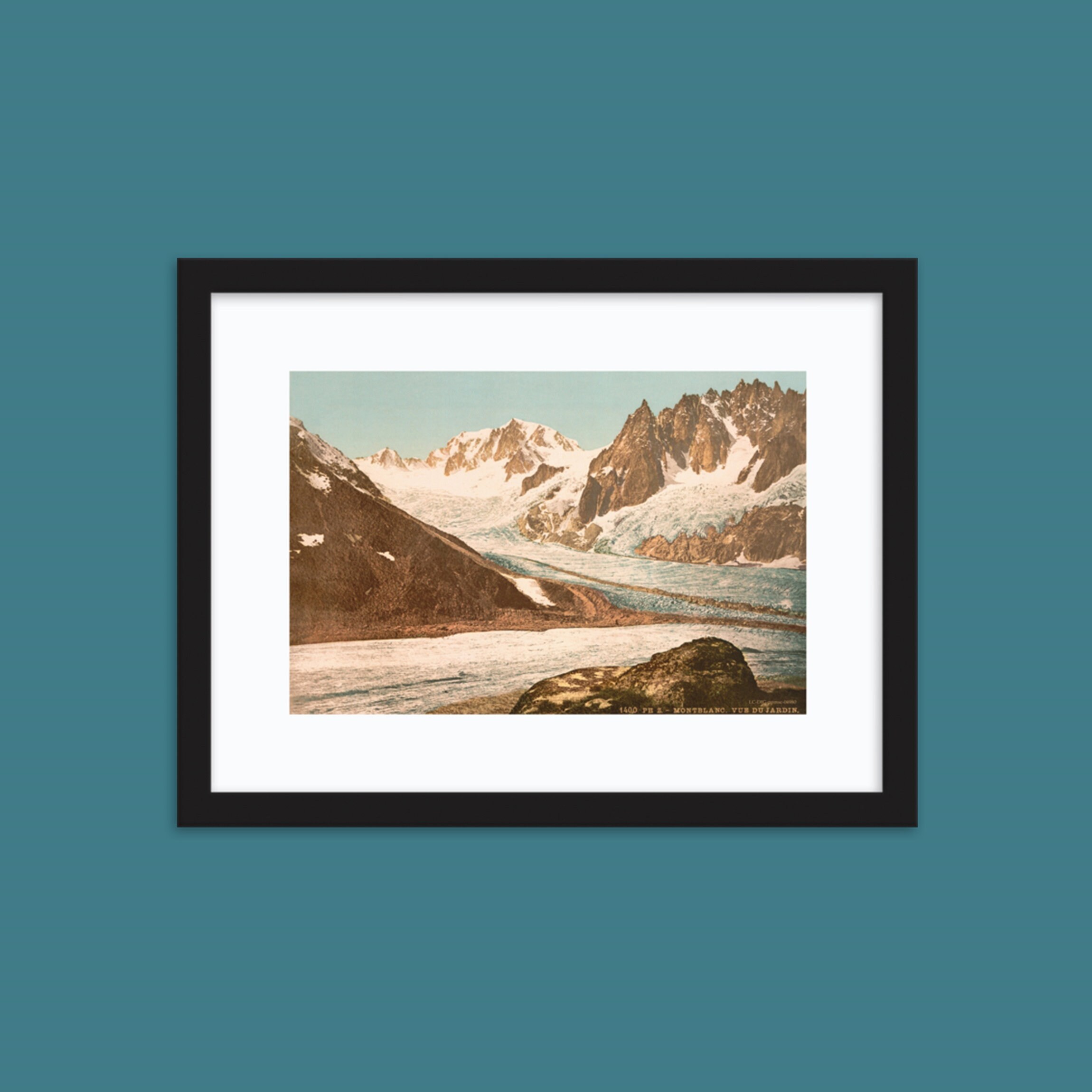 Photo Ancienne Alpes, Chamonix, La Mer de Glace Massif Du Mont-Blanc - Photochrom, Photographie Coul