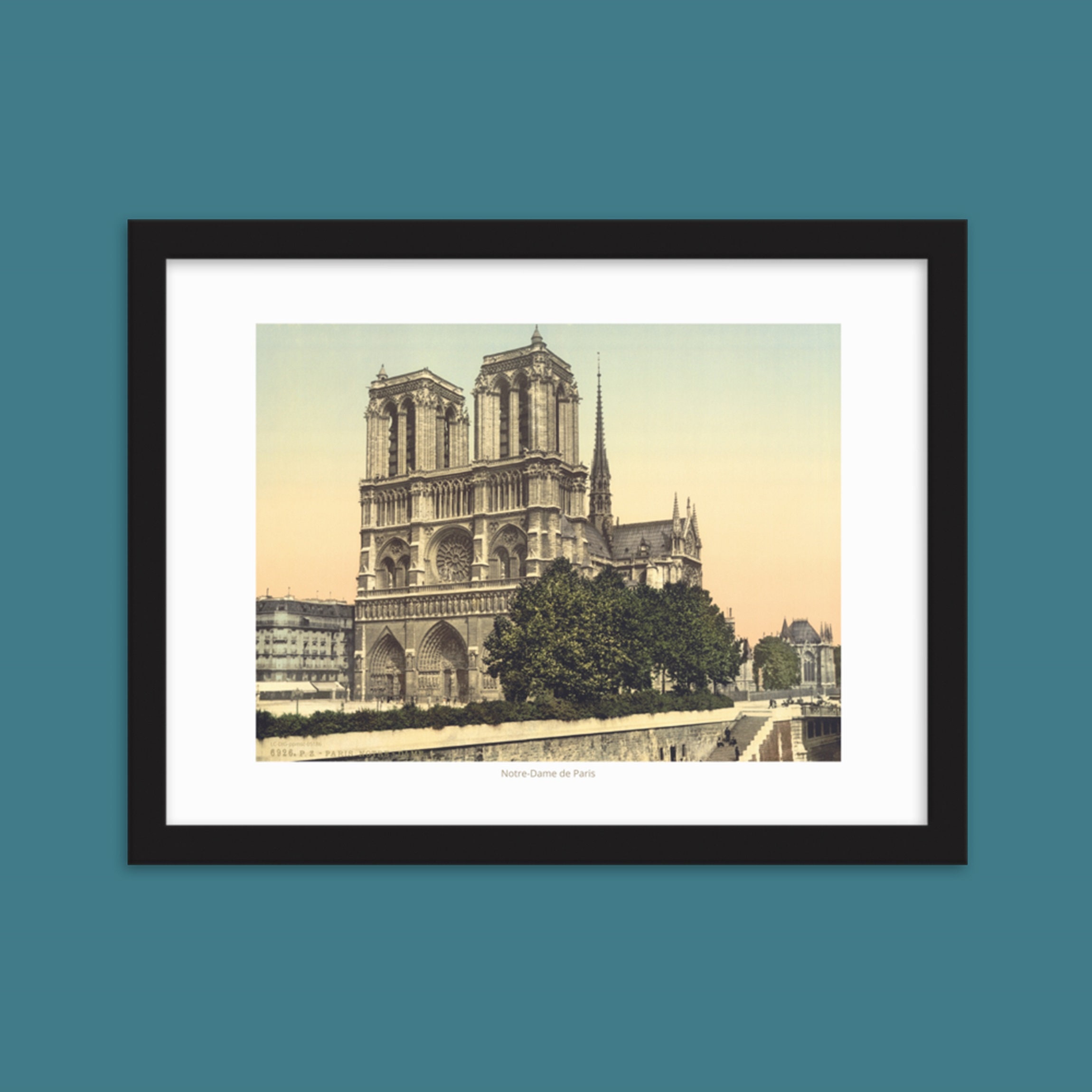 Photo Ancienne Paris, Notre-Dame de Cathédrale - Photochrom, Photographie Couleurs Tirage Qualité Ar