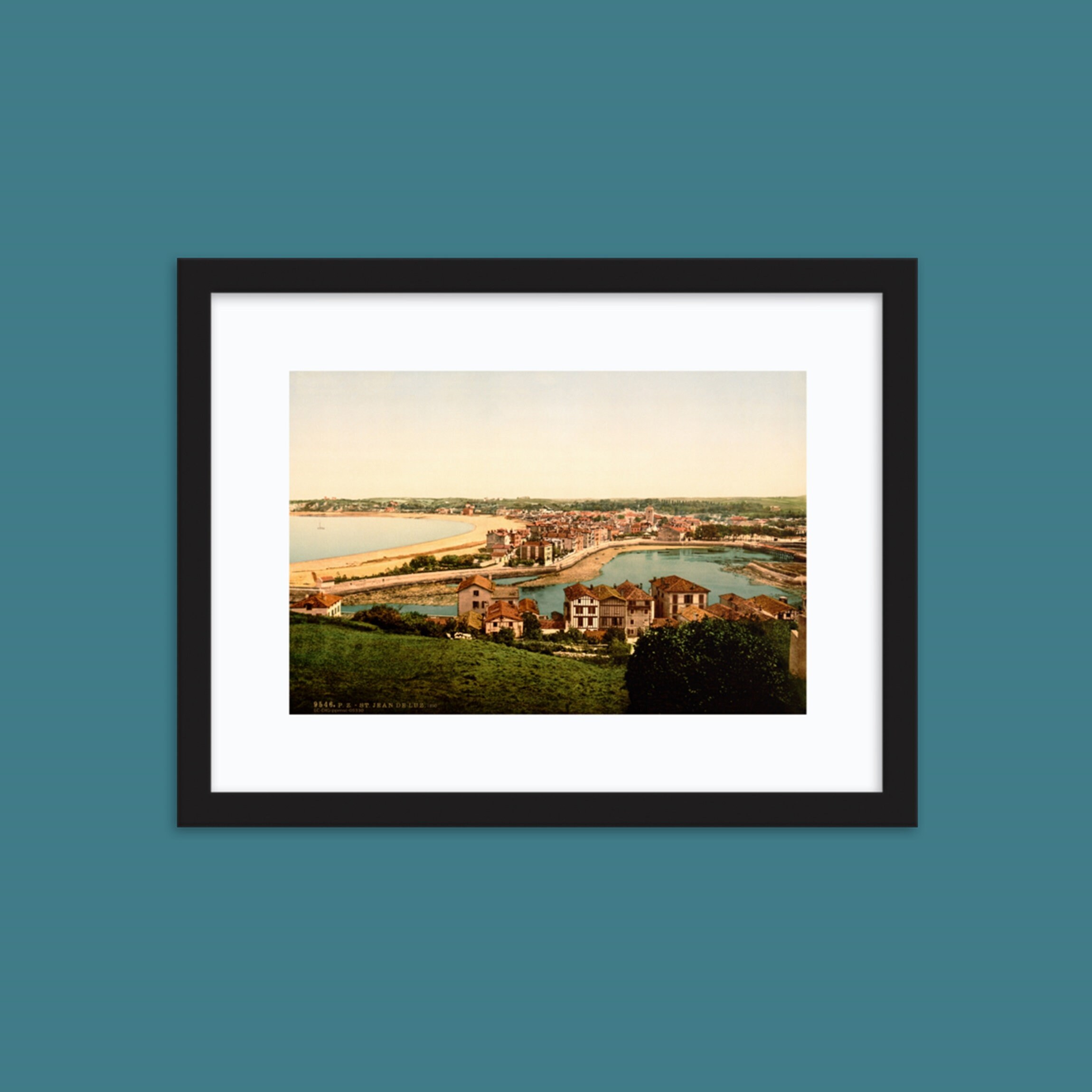 Photo Ancienne Pays Basque - Saint-Jean-De-Luz, La Baie, Le Port Vue de Ciboure Photochrom, Photogra