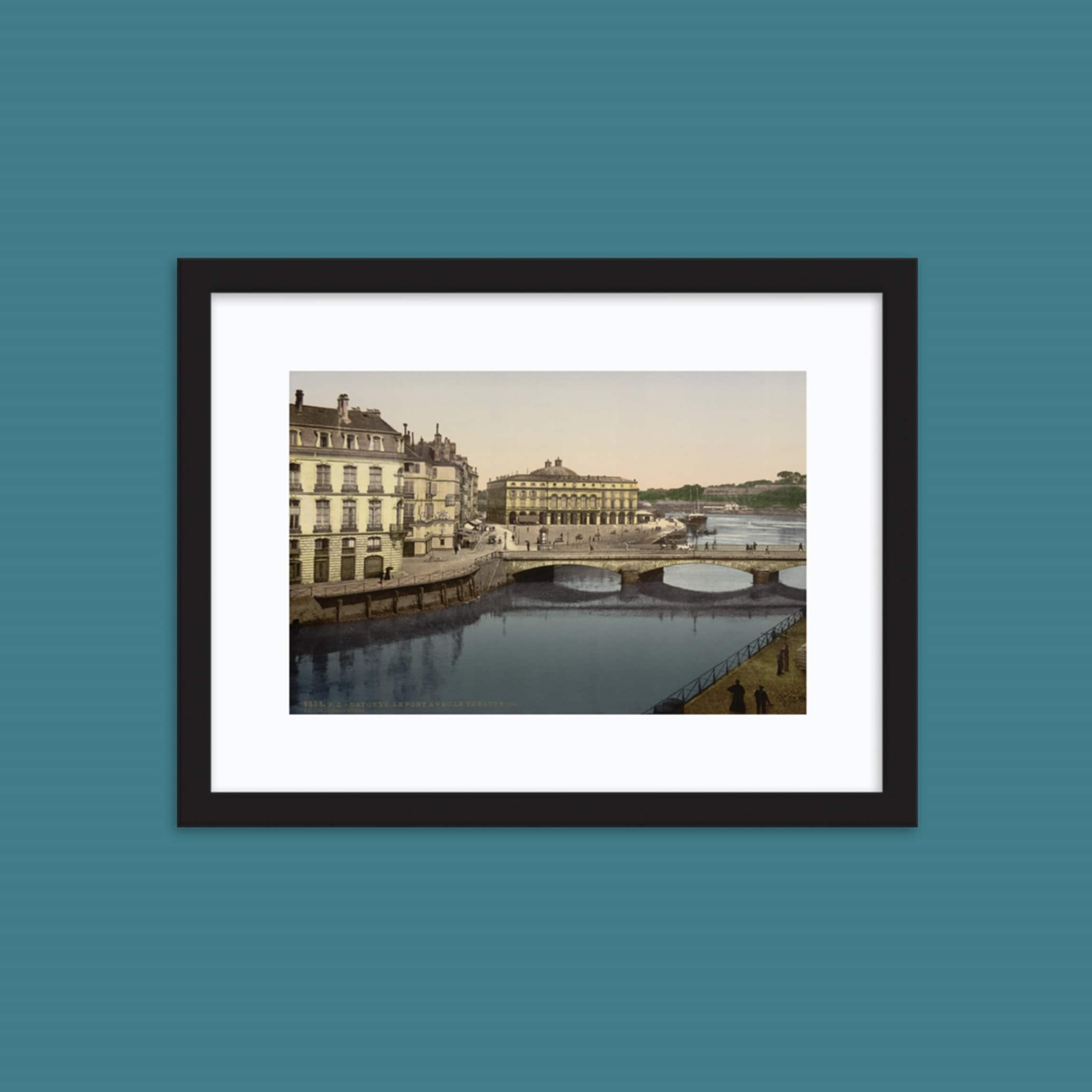 Photo Ancienne Pays Basque - Bayonne La Nive Photochrom, Photographie Couleurs Tirage Qualité Art