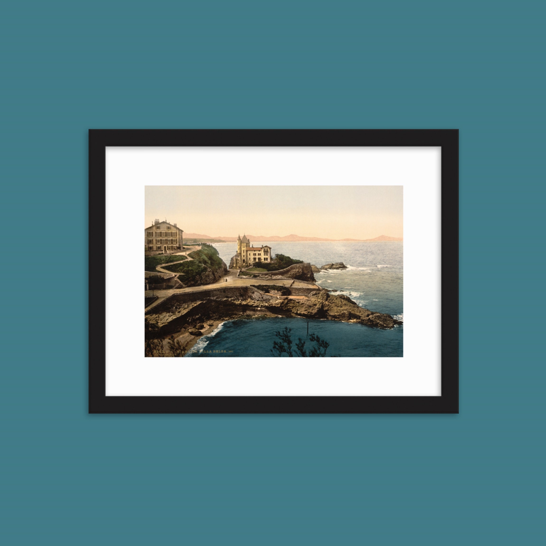 Photo Ancienne Pays Basque - Biarritz et La Villa Belza, Photochrom, Photographie Couleurs Tirage Qu