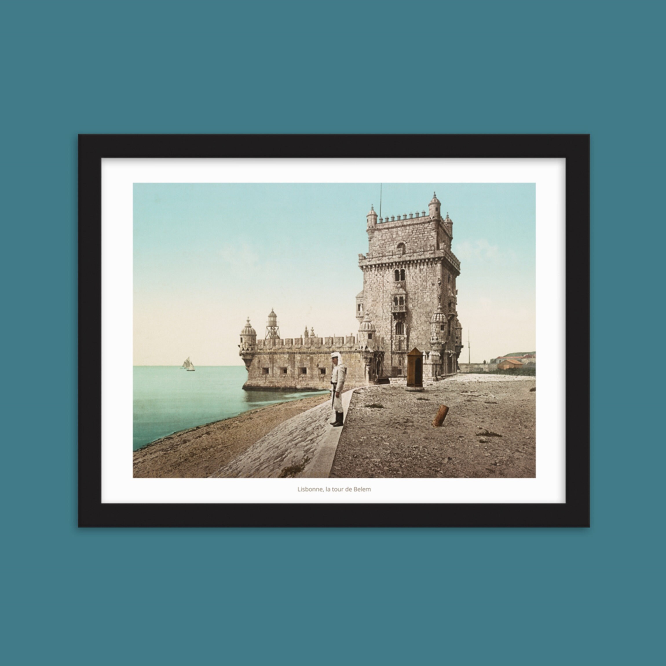 Photo Ancienne Lisbonne, Tour de Belem, Portugal - Photochrom, Photographie Colorée Tirage Qualité A