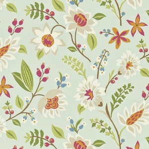 Sanderson, Myrtle,  eggshell / multi colourway, 100% cotton fabric sold by the half metre / 19.5 inches.