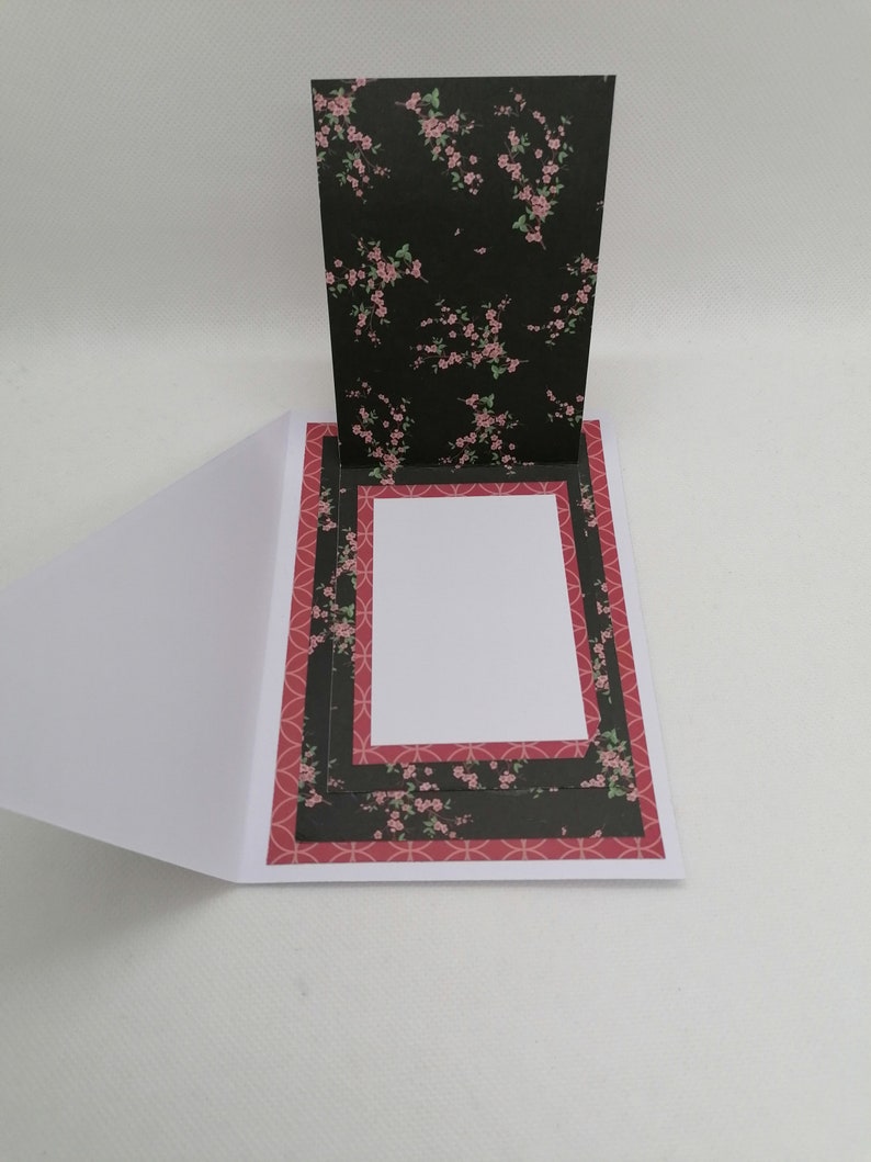 Carte anniversaire, carte fête, carte toutes occasions carte rouge et noire. afbeelding 3