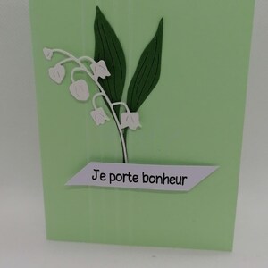 Carte premier mai , carte porte bonheur , carte fait main