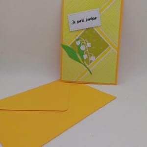 Carte premier mai , carte porte bonheur , carte fait main. Bild 3