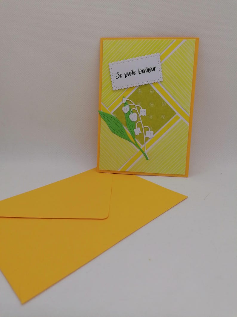 Carte premier mai , carte porte bonheur , carte fait main. Bild 3