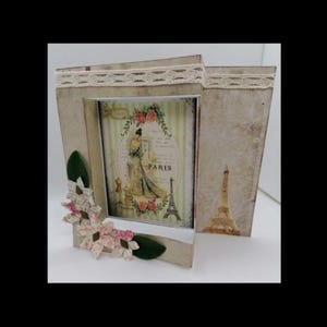 Carte romantique et féminine ,carte originale, carte unique ,carte fait main.