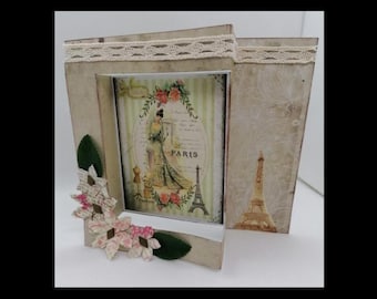 Tarjeta romántica y femenina, tarjeta original, tarjeta única, tarjeta hecha a mano.
