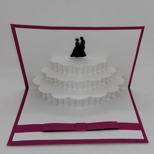 Carte félicitations mariage, carte en kirigami, carte fait main.