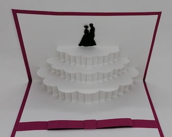 Biglietto di congratulazioni per matrimonio, biglietto kirigami, biglietto fatto a mano.