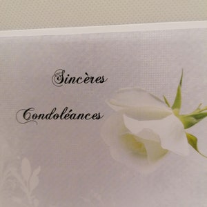 Carte pour condoléances , carte de deuil , carte pour décès , carte fait main afbeelding 2