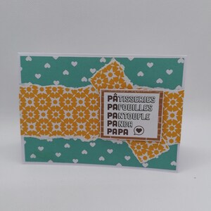 Carte fête des pères , carte bonne fête papa , carte unique, carte scrappée, carte fait main.