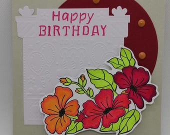 Birthday card, handmade card, unique card.