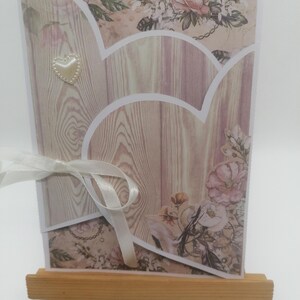 Carte saint Valentin ou anniversaire de mariage , carte anniversaire , carte shabby, carte fait main. 画像 2