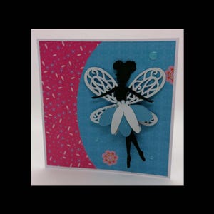 Carte anniversaire  enfant , carte toutes occasions, carte avec fée, carte fait main.