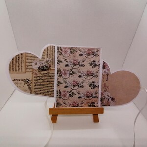 Carte saint Valentin ou anniversaire de mariage , carte anniversaire , carte shabby, carte fait main. 画像 3