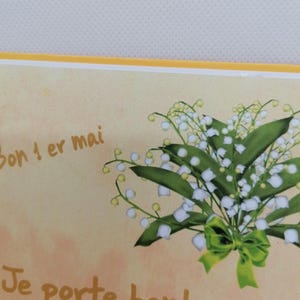 Carte premier mai , carte porte bonheur , carte fait main image 2