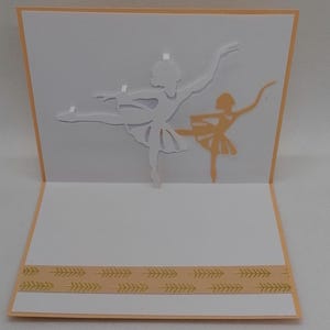 Carte enfant avec danseuse, carte fait main, carte unique.