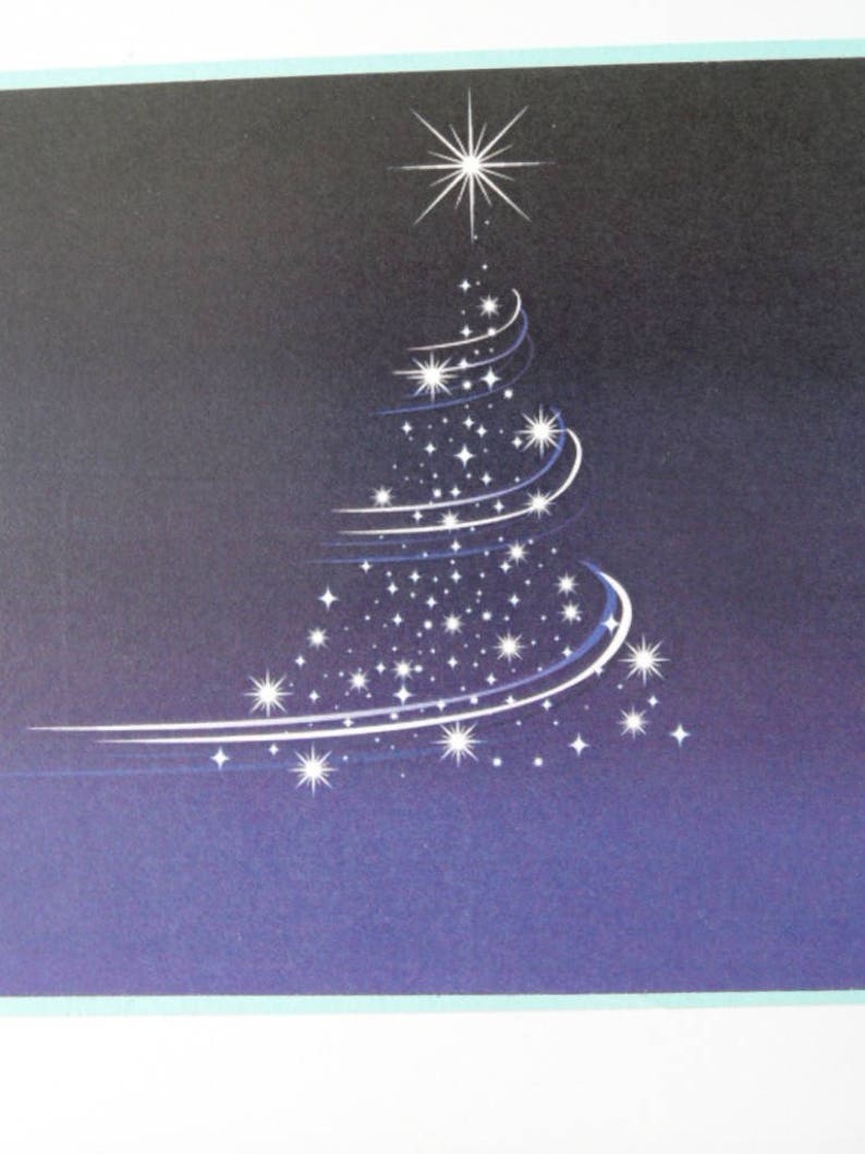 Carte de Noël ou nouvel an , carte avec image sapin stylisé,carte avec enveloppe imagen 2