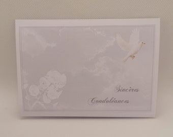 Carte pour condoléances , carte de deuil , carte pour décès , carte aux tons doux