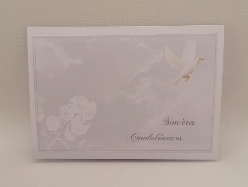 Condolence card , mourning card , death card , card in soft tones image 1