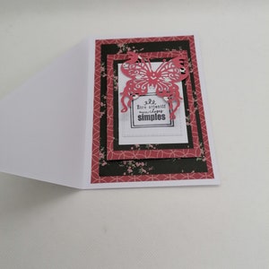 Carte anniversaire, carte fête, carte toutes occasions carte rouge et noire. afbeelding 2