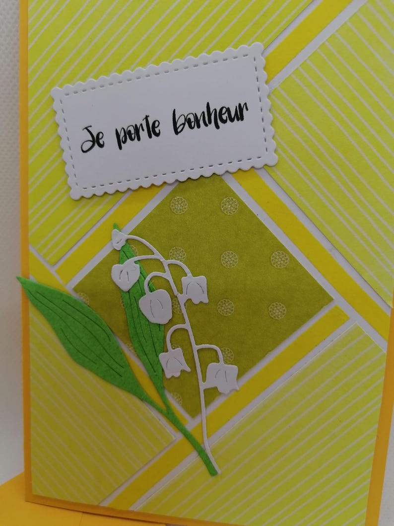 Carte premier mai , carte porte bonheur , carte fait main. Bild 2