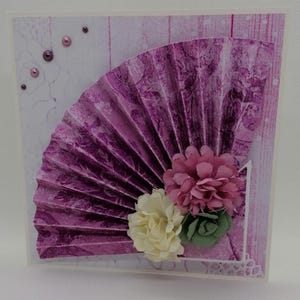 Romantic and feminine card, original card, unique card, handmade card.