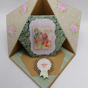 Carte chevalet d'angle , carte fait main,carte toutes occasions.
