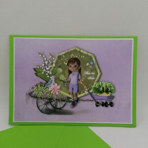 Carte premier mai , carte porte bonheur , carte fait main 画像 1