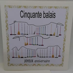Carte anniversaire 50 ans et 50 ans et des poussières  , avec âge , carte fait main, carte originale.