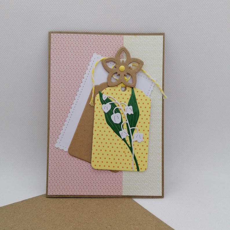 Carte premier mai , carte porte bonheur , carte fait main Bild 1