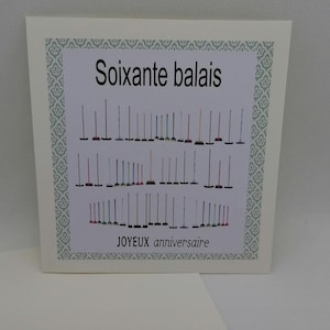 Carte anniversaire 60 ans , carte fait main, carte originale.