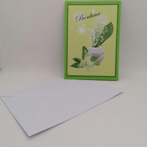 Carte premier mai , carte porte bonheur , carte fait main image 2