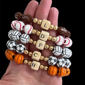Baseball bracelet /Personalized basketball bracelet/ sports bracelet/ football bracelet baseball /mom sport bracelet/soccer bracelet/