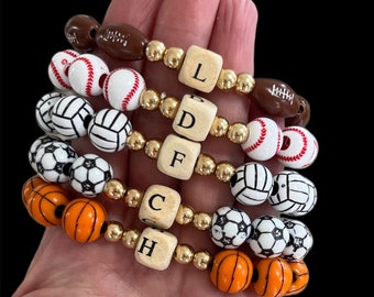 Baseball bracelet /Personalized basketball bracelet/ sports bracelet/ football bracelet baseball /mom sport bracelet/soccer bracelet/